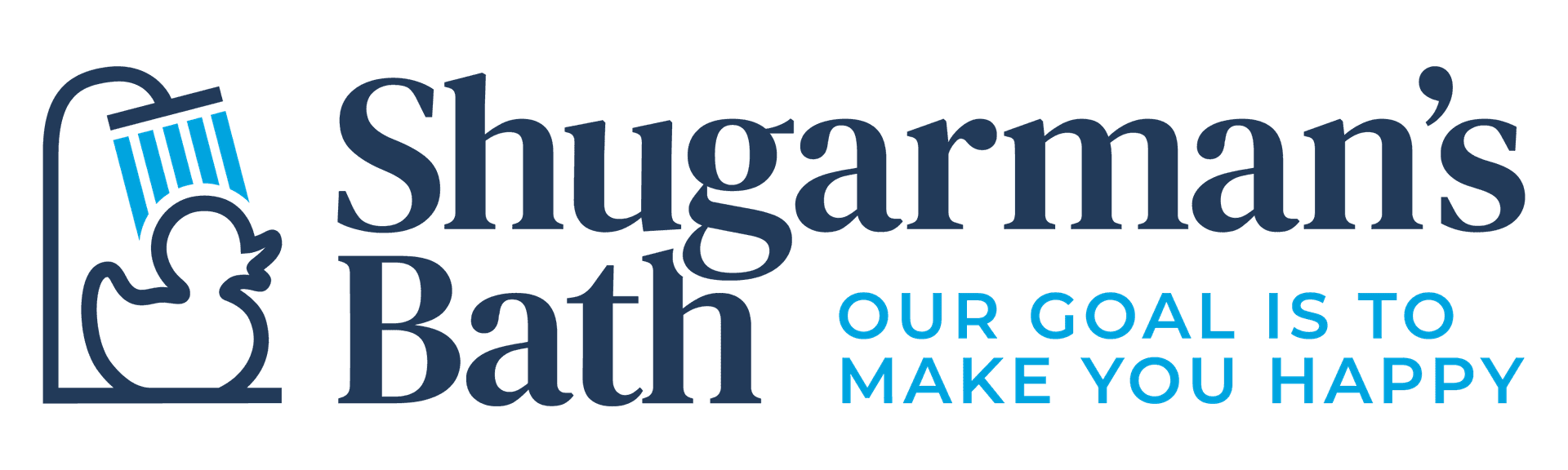 Shugarmans Bath logo with tagline: Our goal is to make you happy