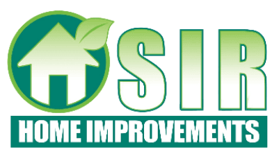 SIR Home Improvements logo featuring a house icon in a green circle with company name in large letters
